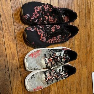 Floral Black and White Sneakers Set